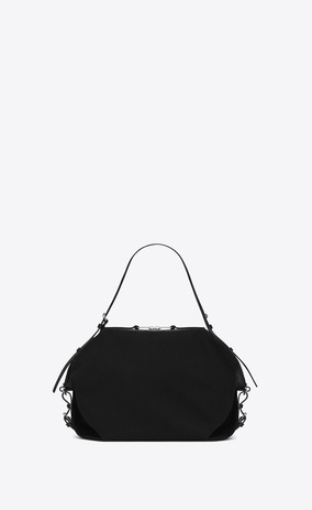 SAINT LAURENT ID bags Homme sac id convertible medium en toile noire a_V4